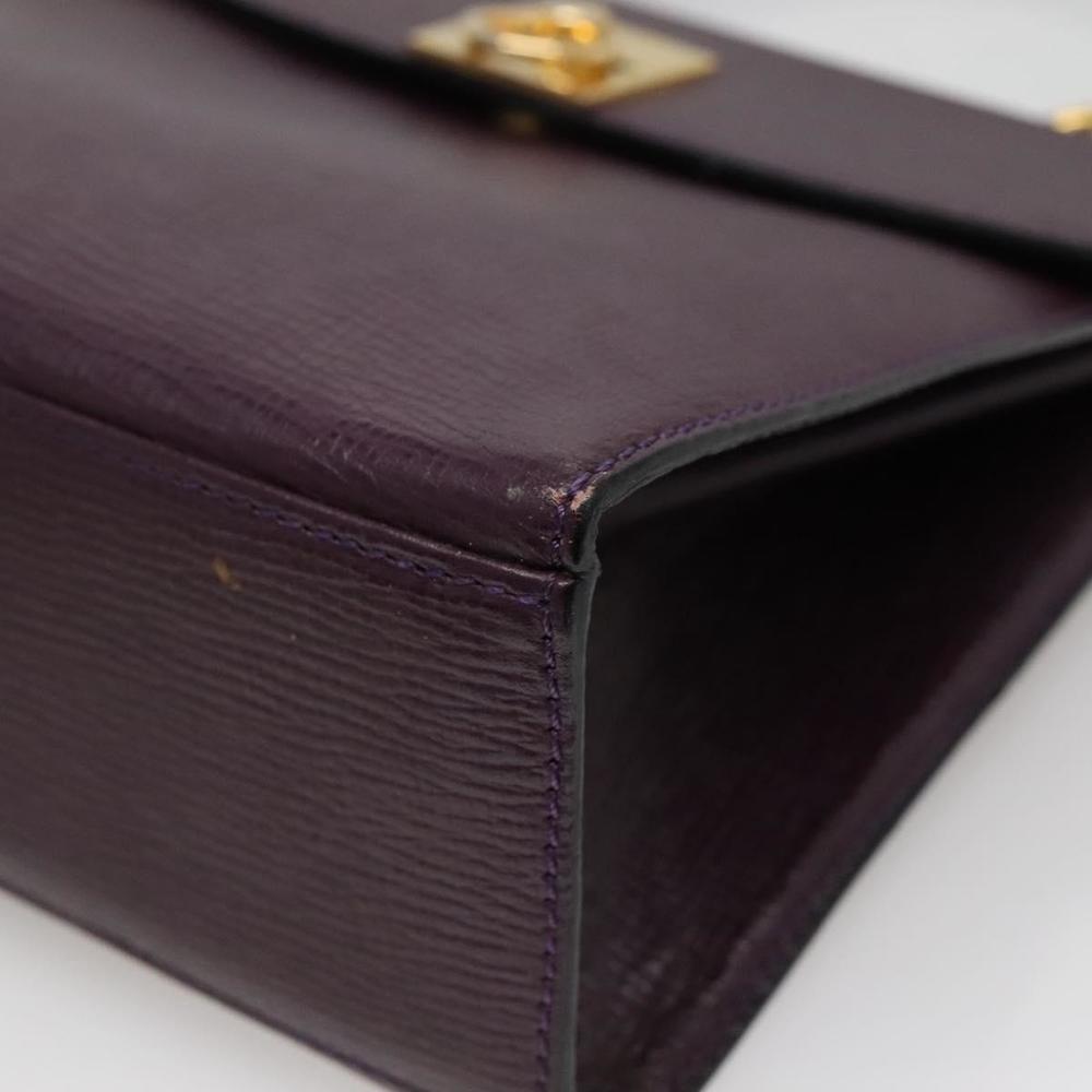 CELINE Hand Bag Leather Purple Auth 114282 - Picture 9 of 16
